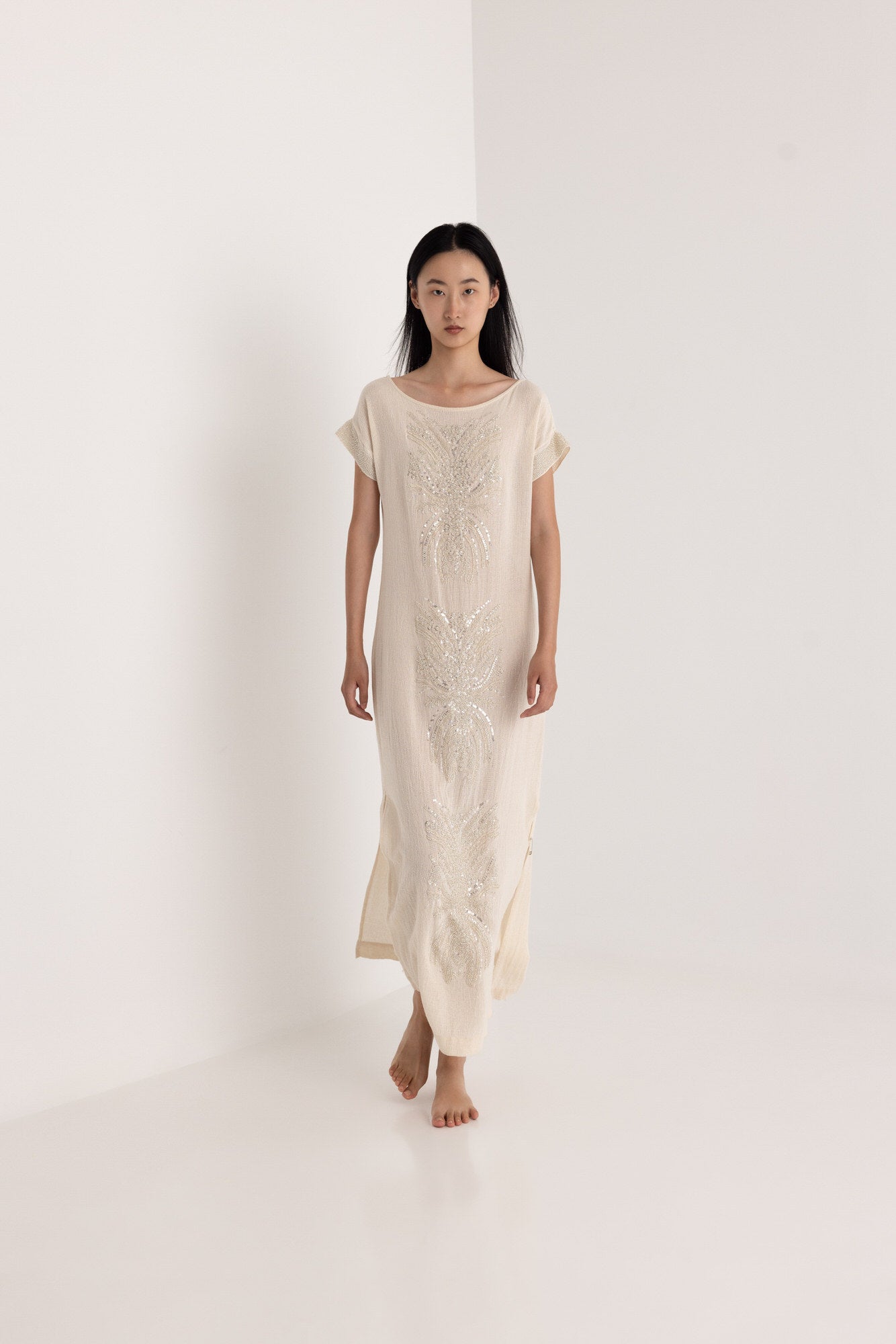 sachin and babi light blue dress ZARA White Cotton Embroidered Voluminous Maxi Dress Size M
