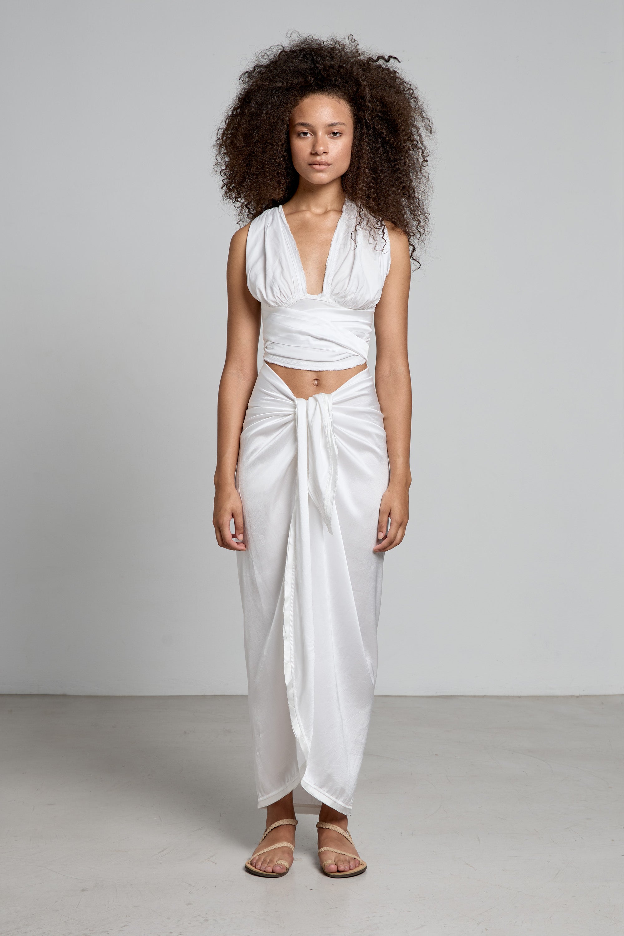 MOON SELF-TIE TOP