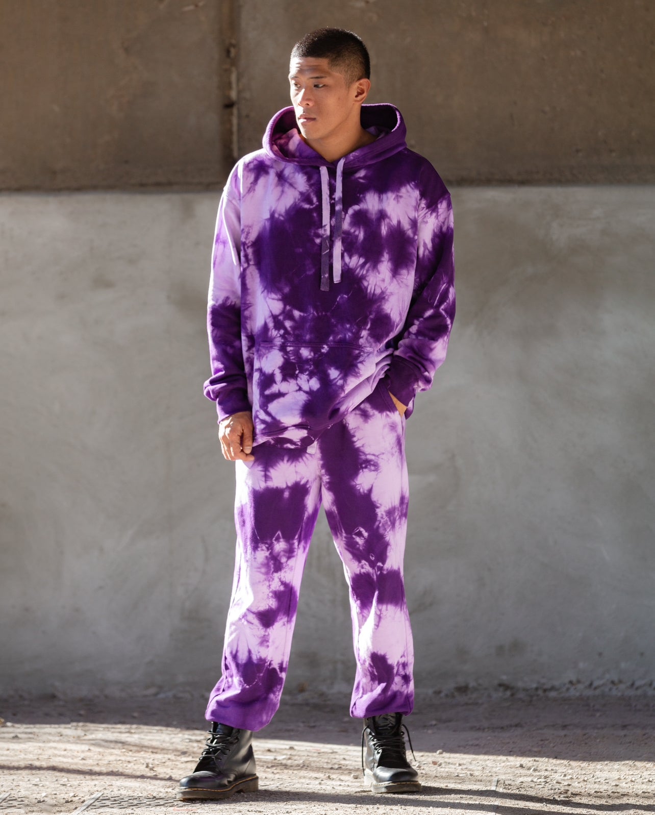 Tie-Dye Cotton Pants Lilac/Purple