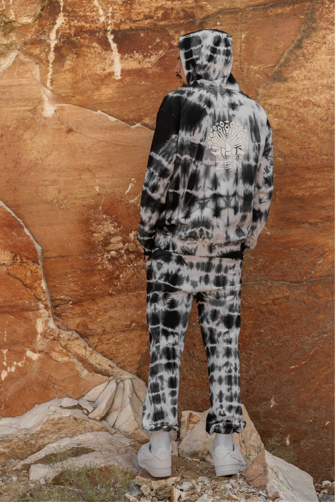 Tie-Dye Cotton Pants Black