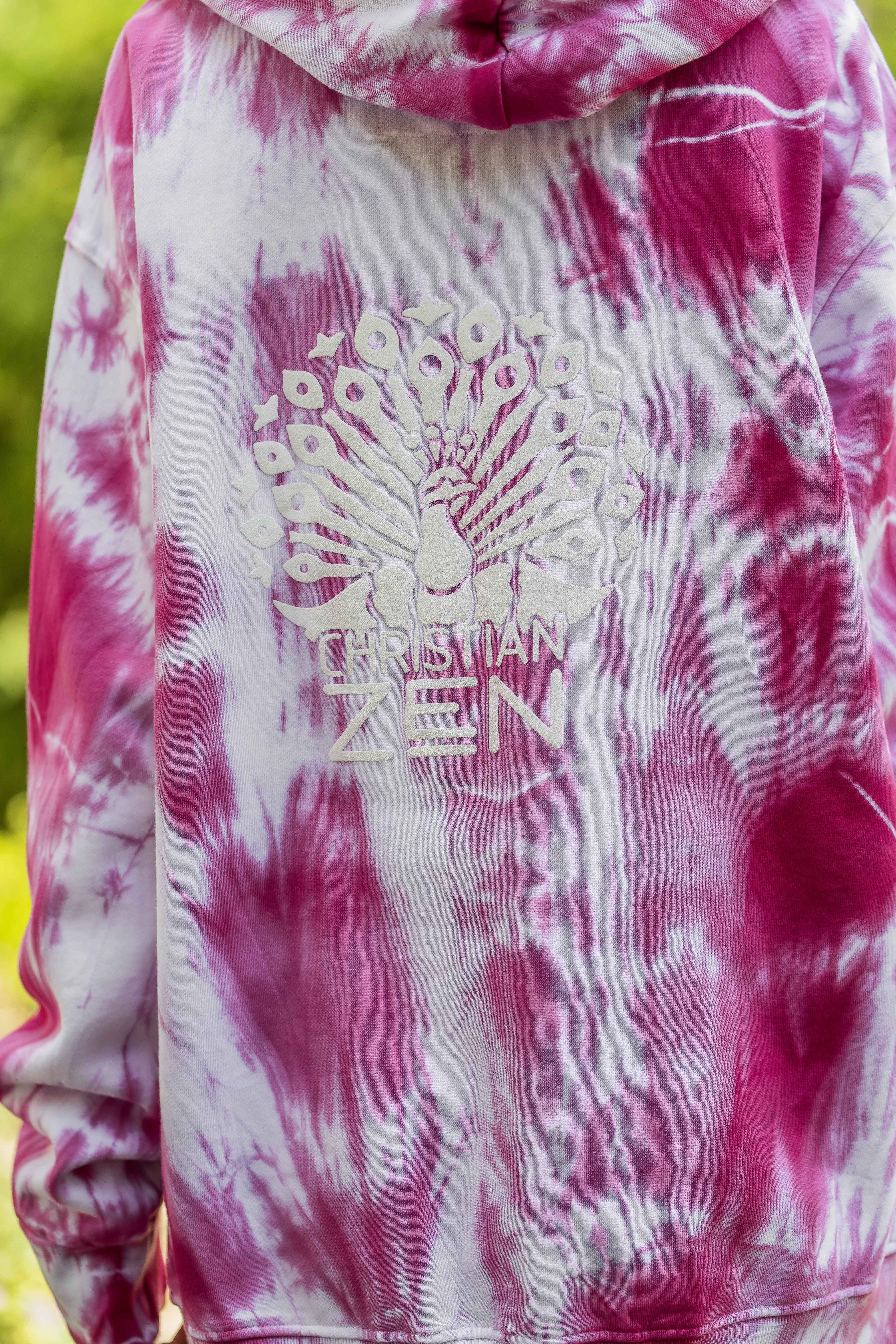 Tie-Dye Cotton Hoodie Pink