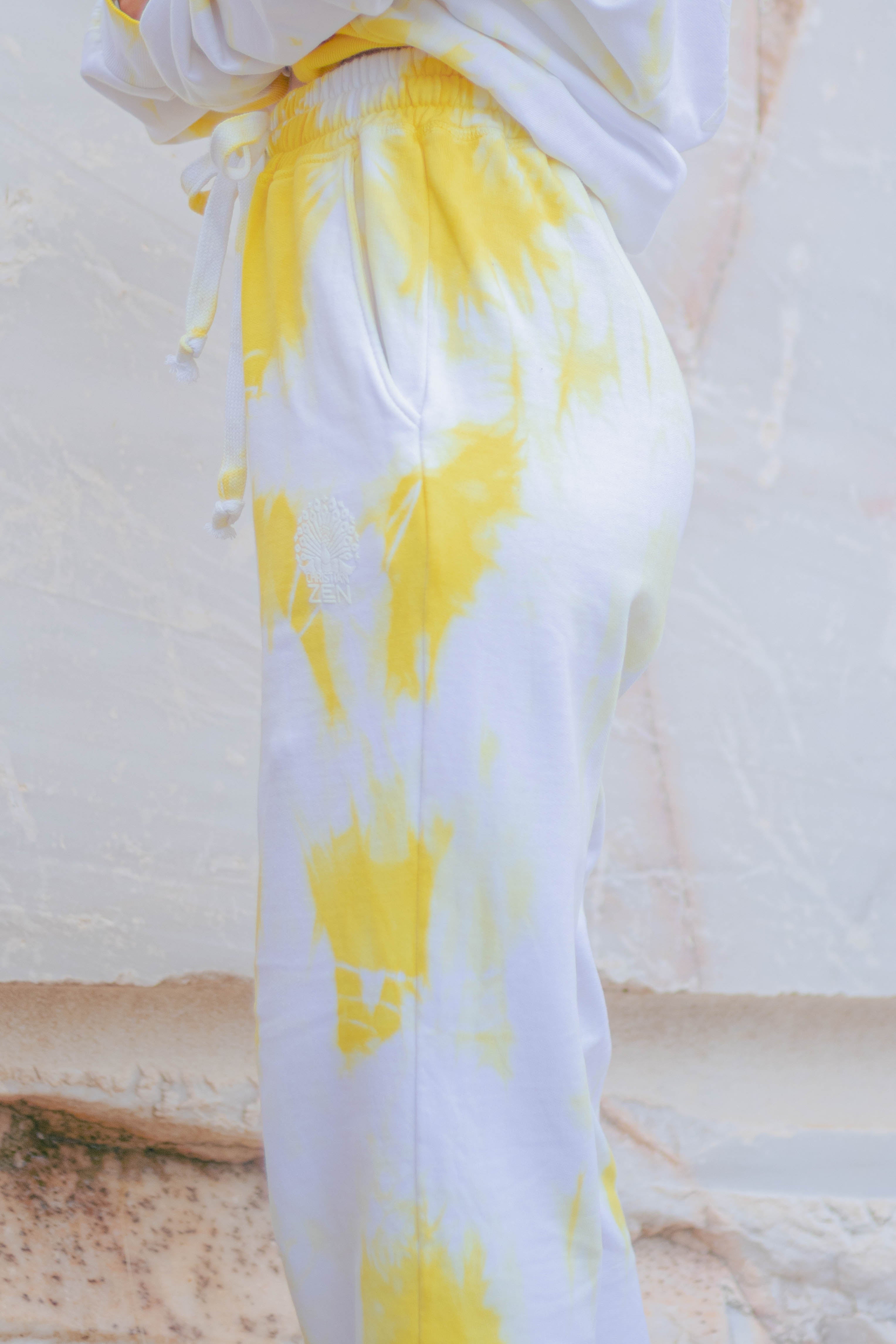 Tie-Dye Cotton Pants Yellow