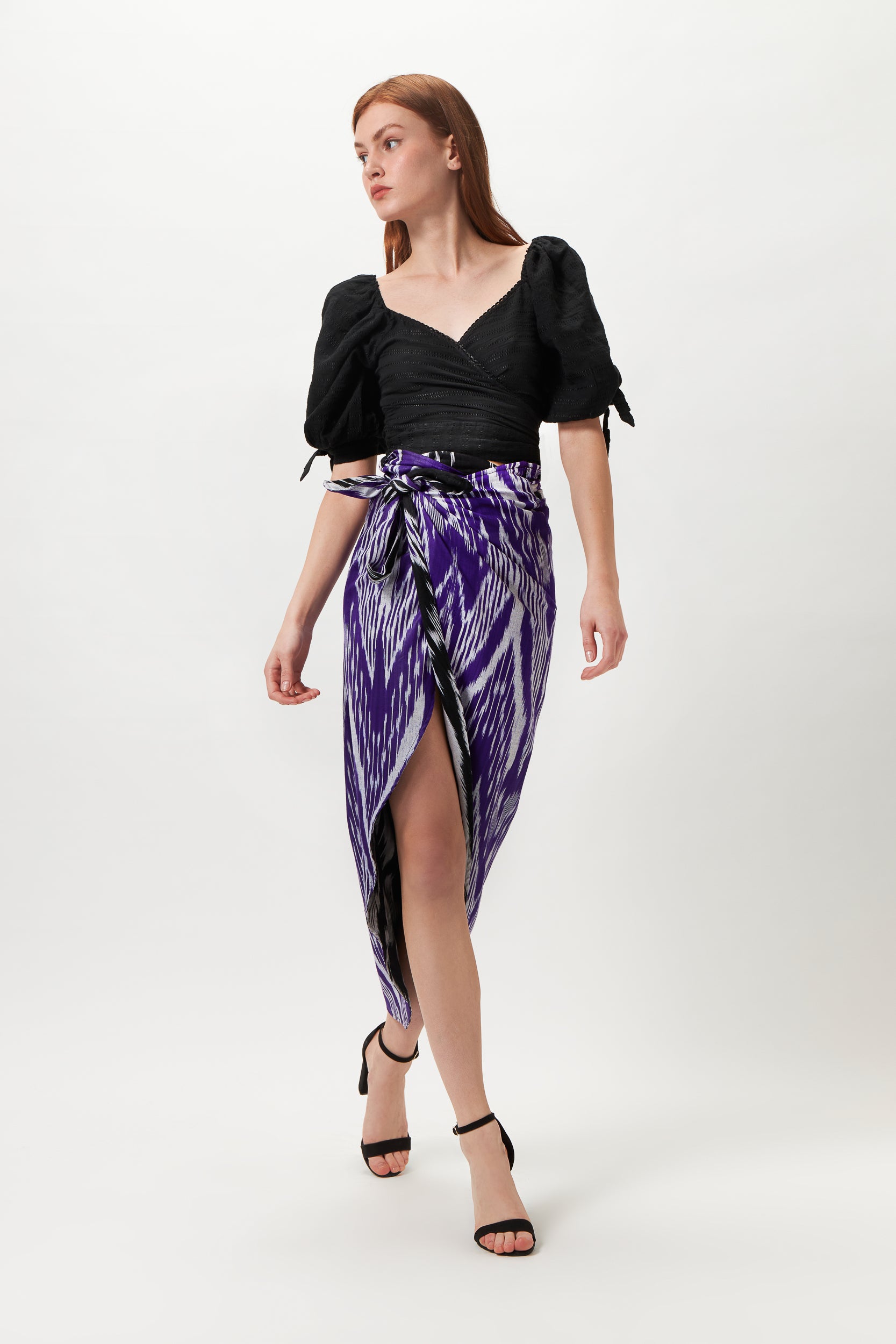ZINA ONE OF A KIND DOUBLE-FACED IKAT SKIRT