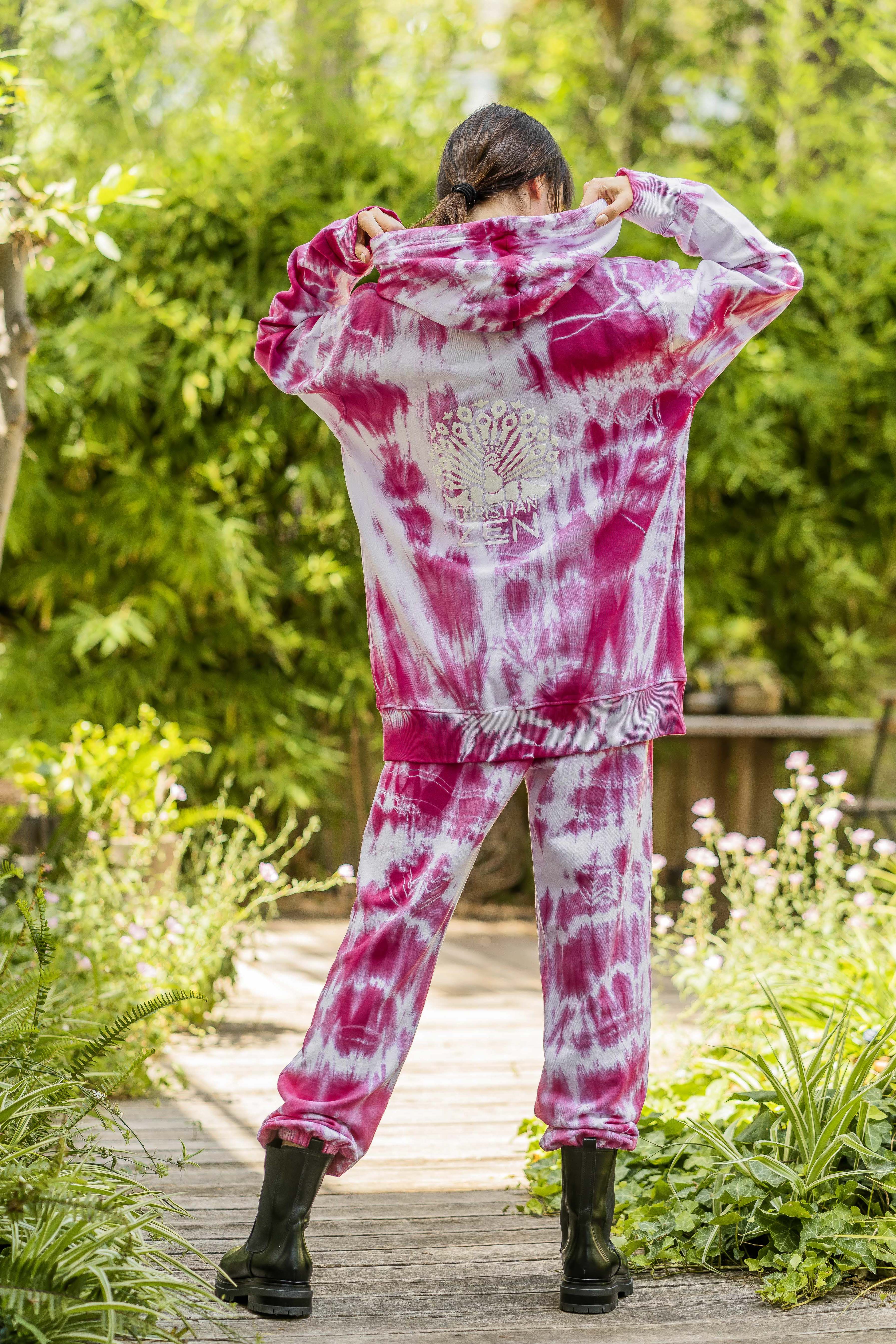 Tie-Dye Cotton Pants Pink