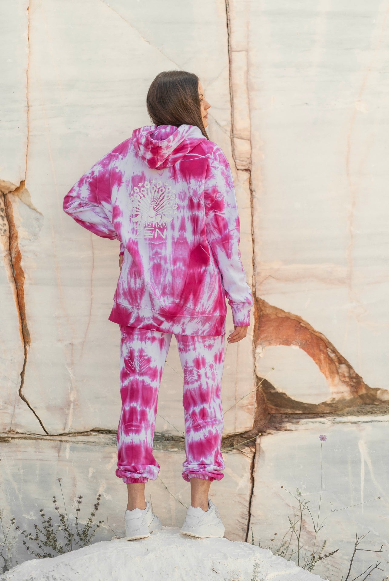 Tie-Dye Cotton Pants Pink