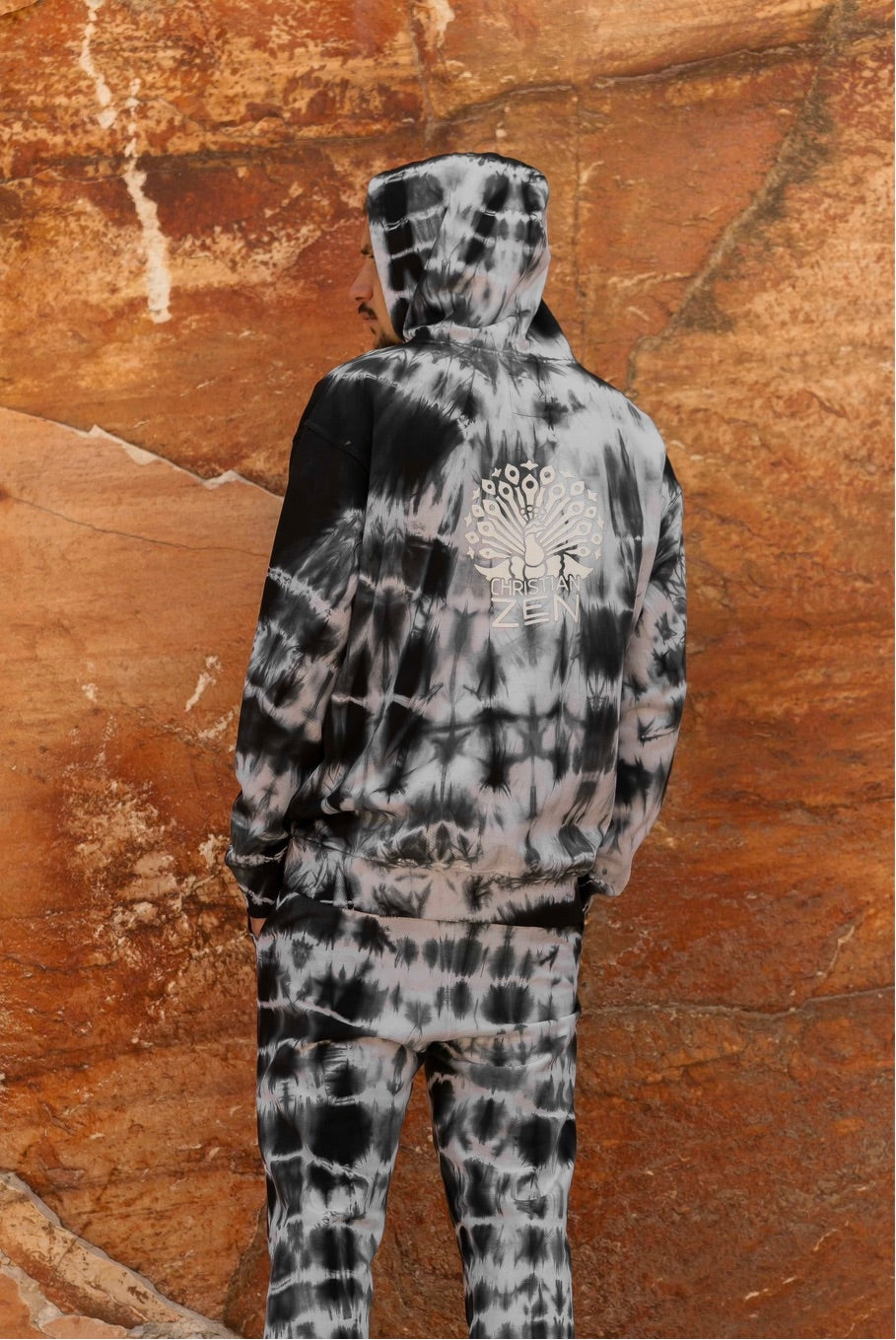 Tie-Dye Cotton Hoodie Black