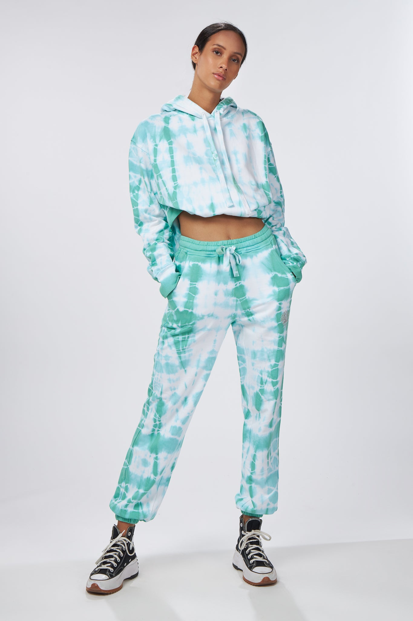 Women's Day Tie-Dye Cotton Hoodie Mint