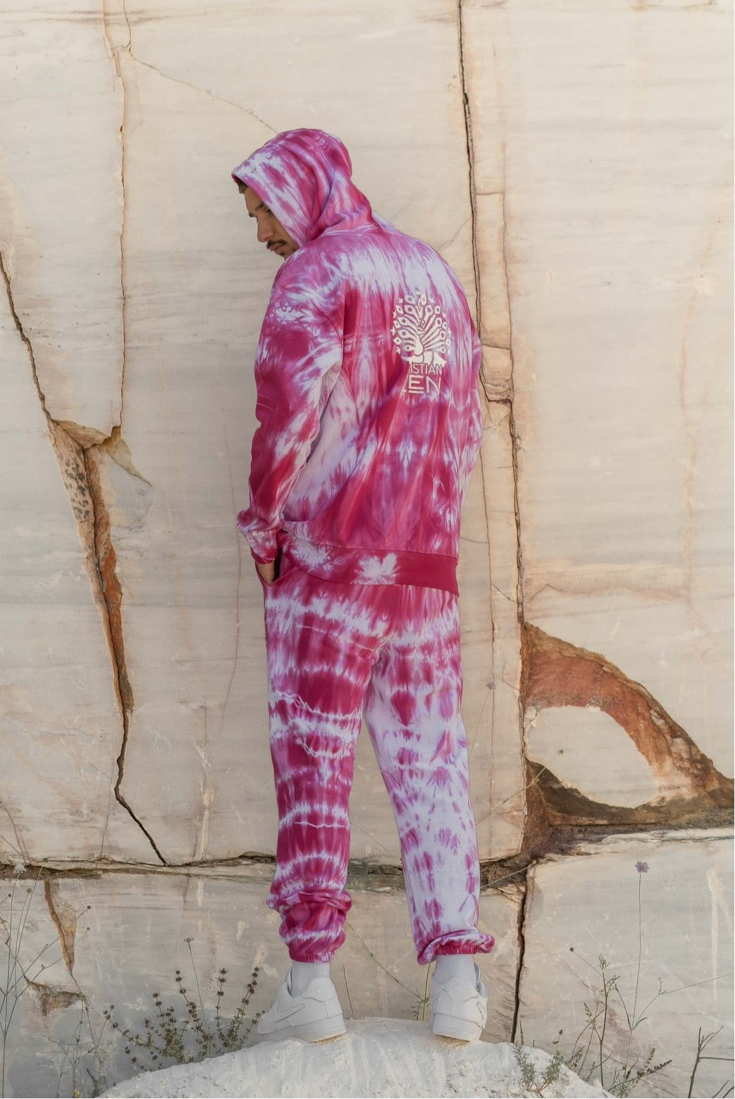 Tie-Dye Cotton Pants Pink