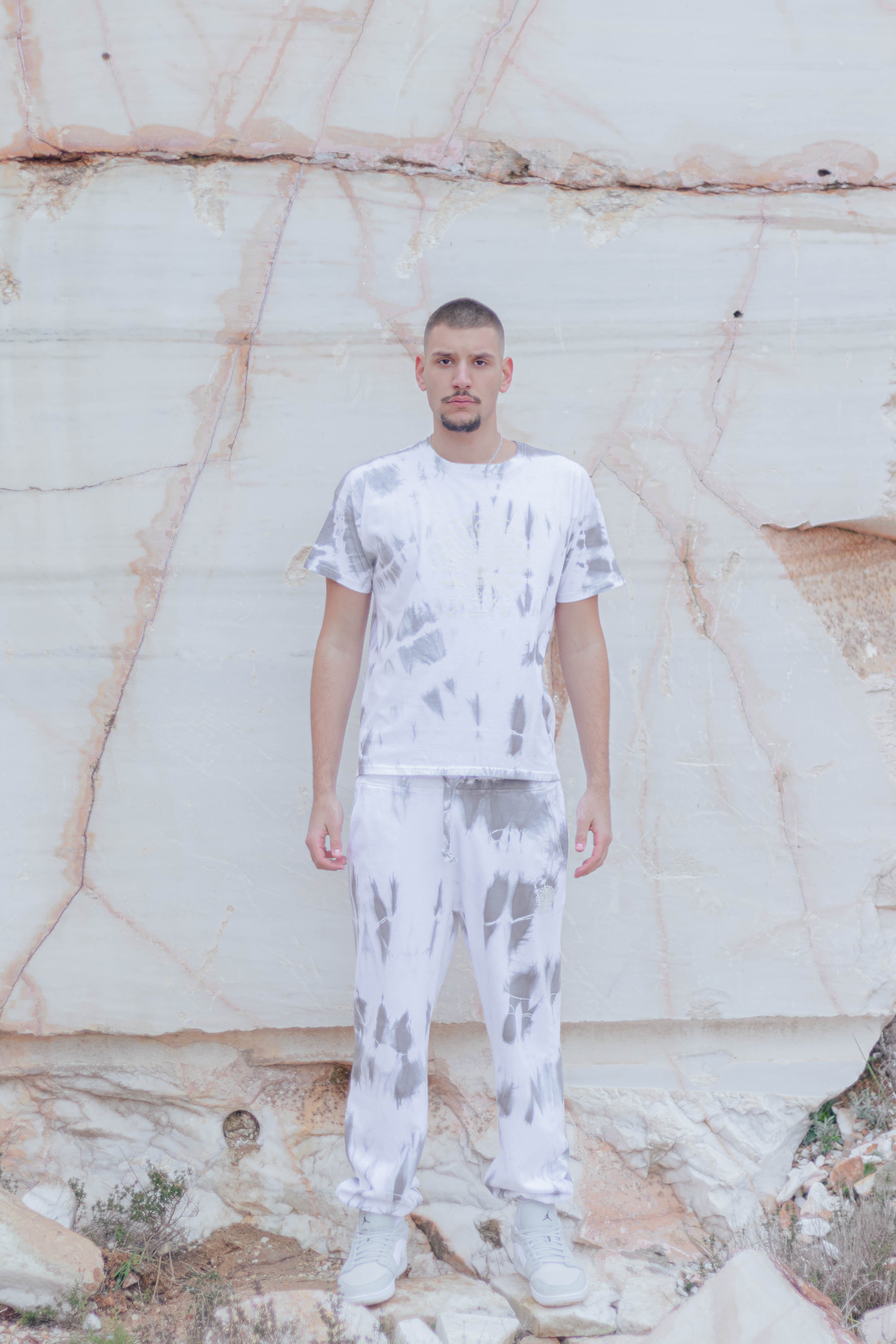 Tie-Dye Cotton Pants Grey
