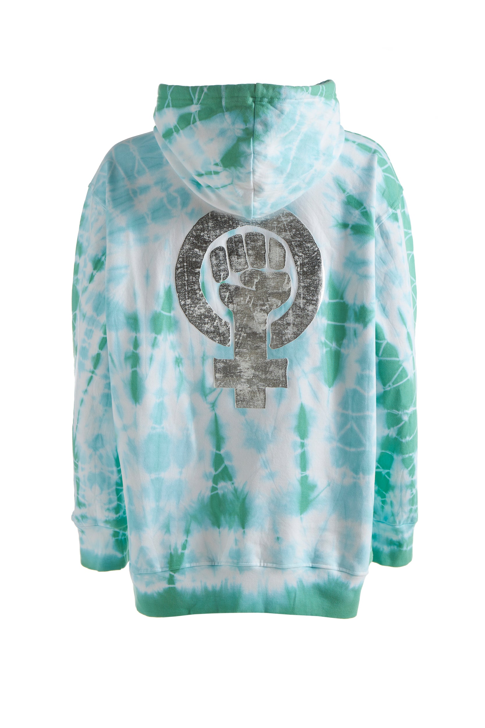 Women's Day Tie-Dye Cotton Hoodie Mint
