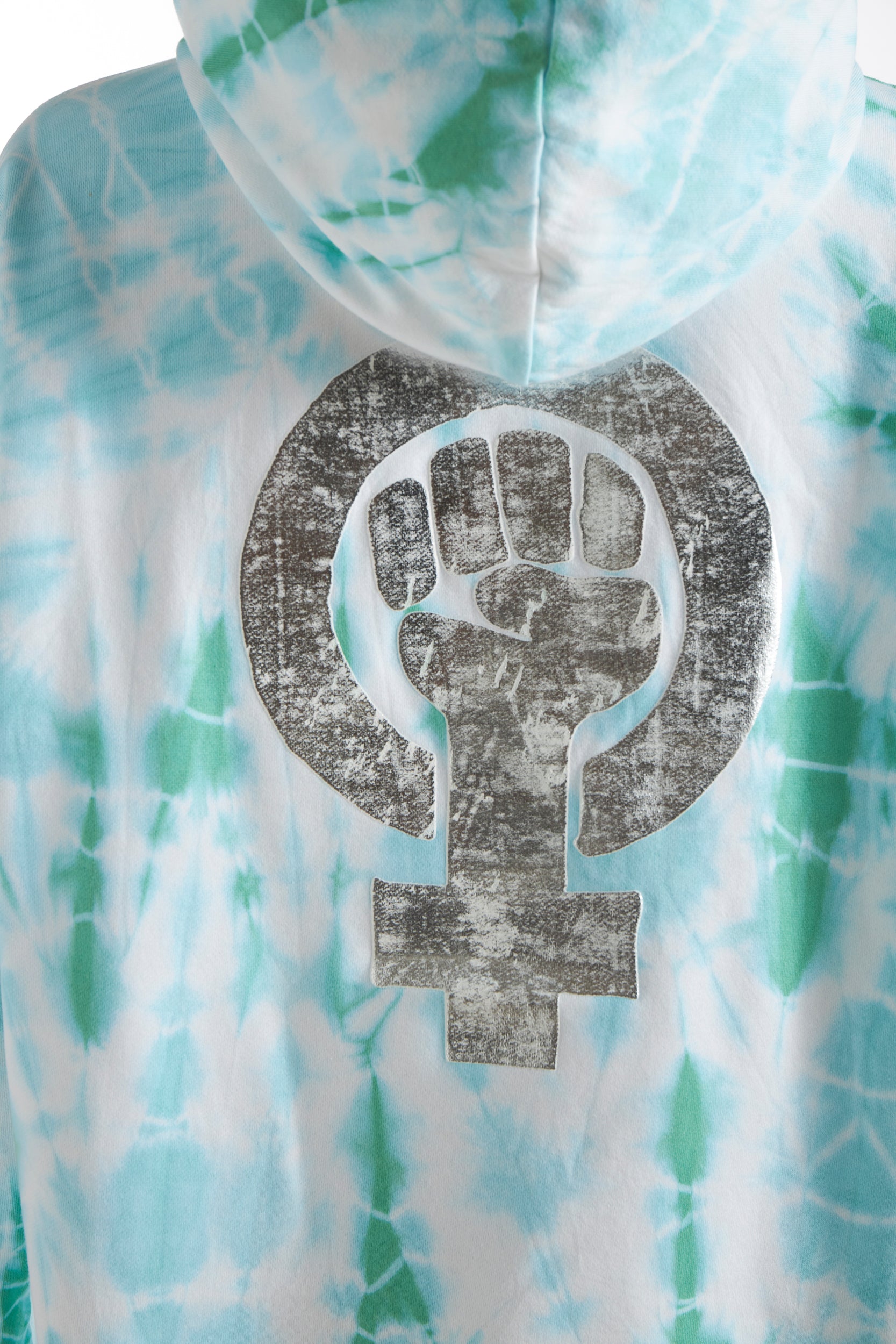 Women's Day Tie-Dye Cotton Hoodie Mint