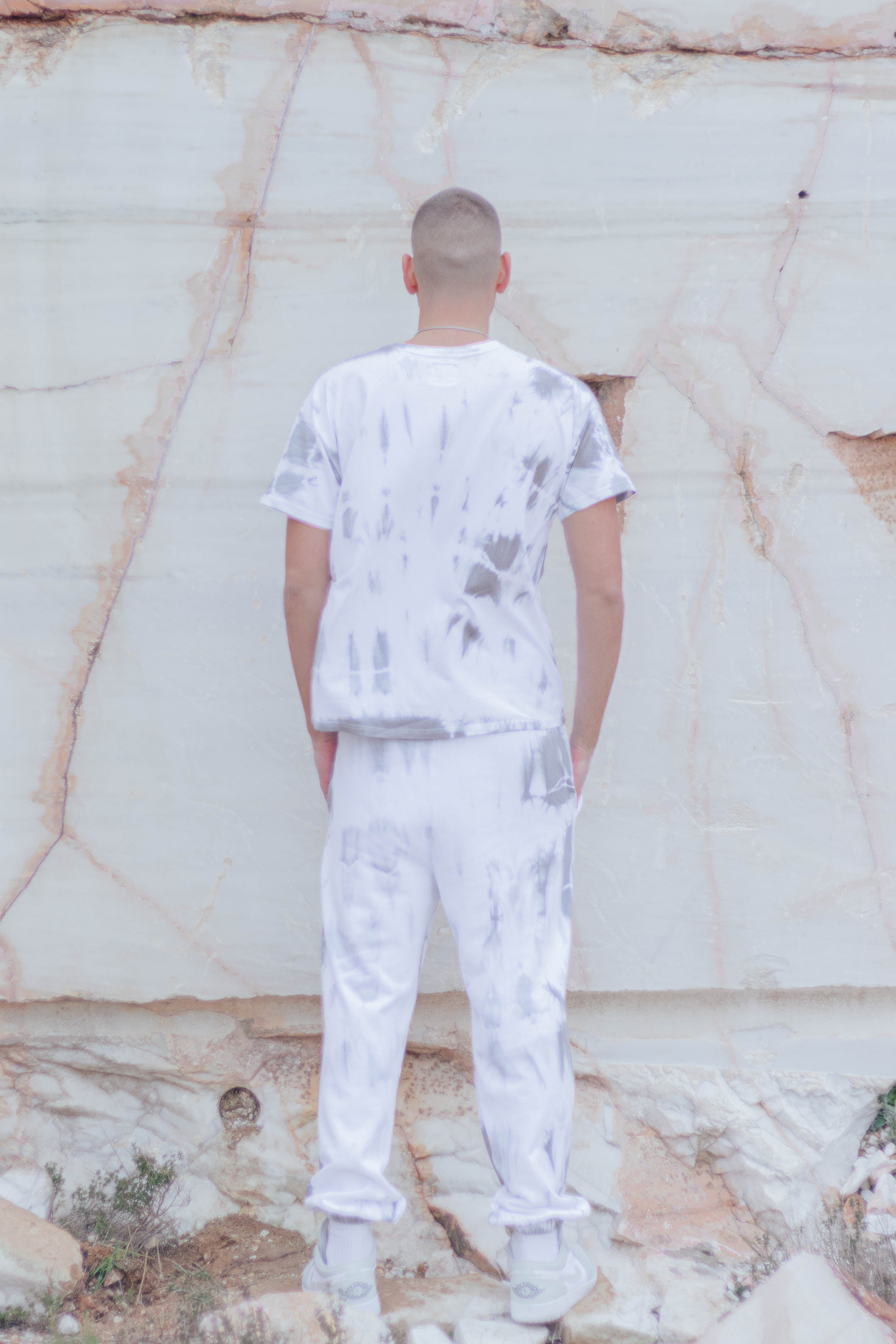 Tie-Dye Cotton Pants Grey