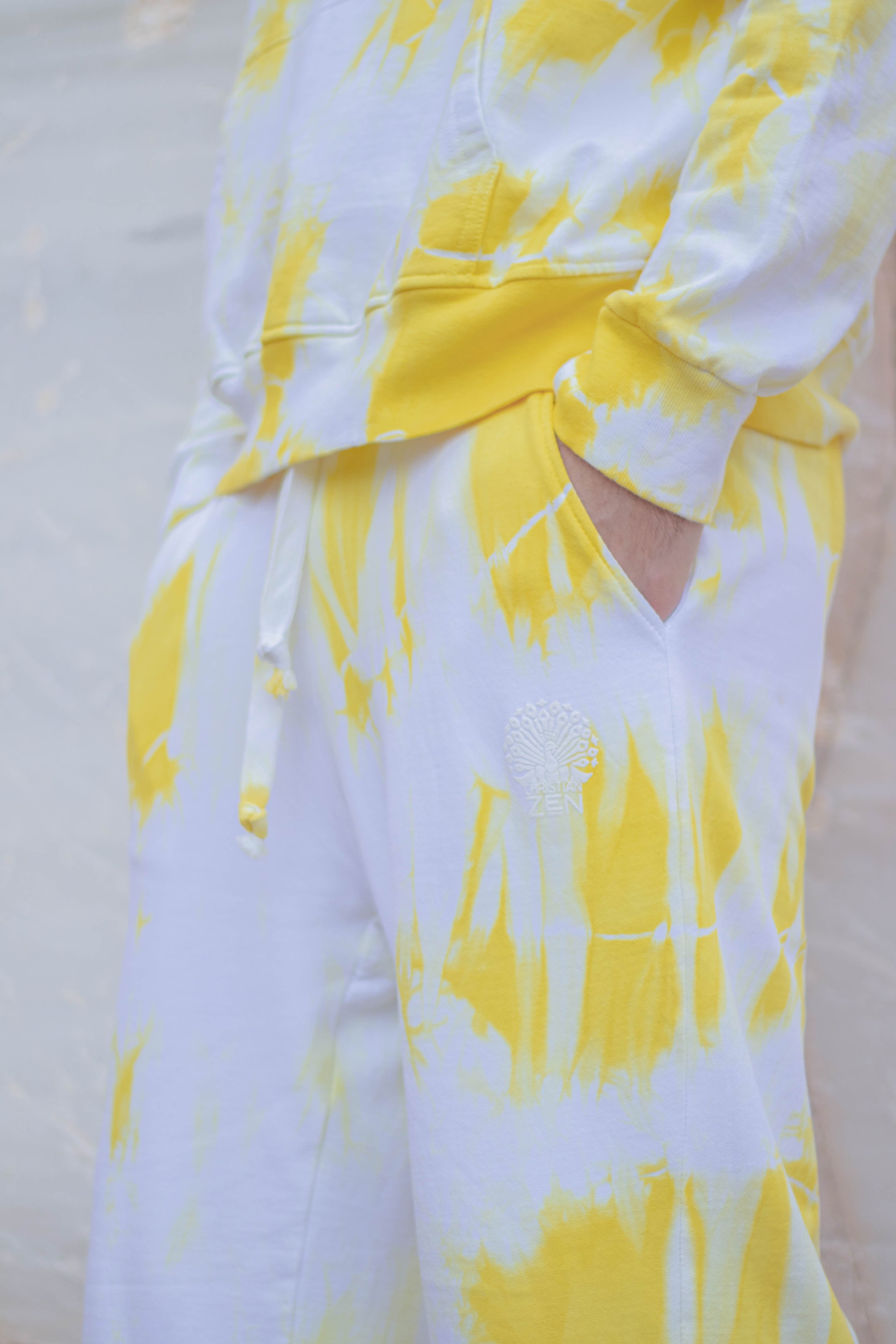Tie-Dye Cotton Pants Yellow