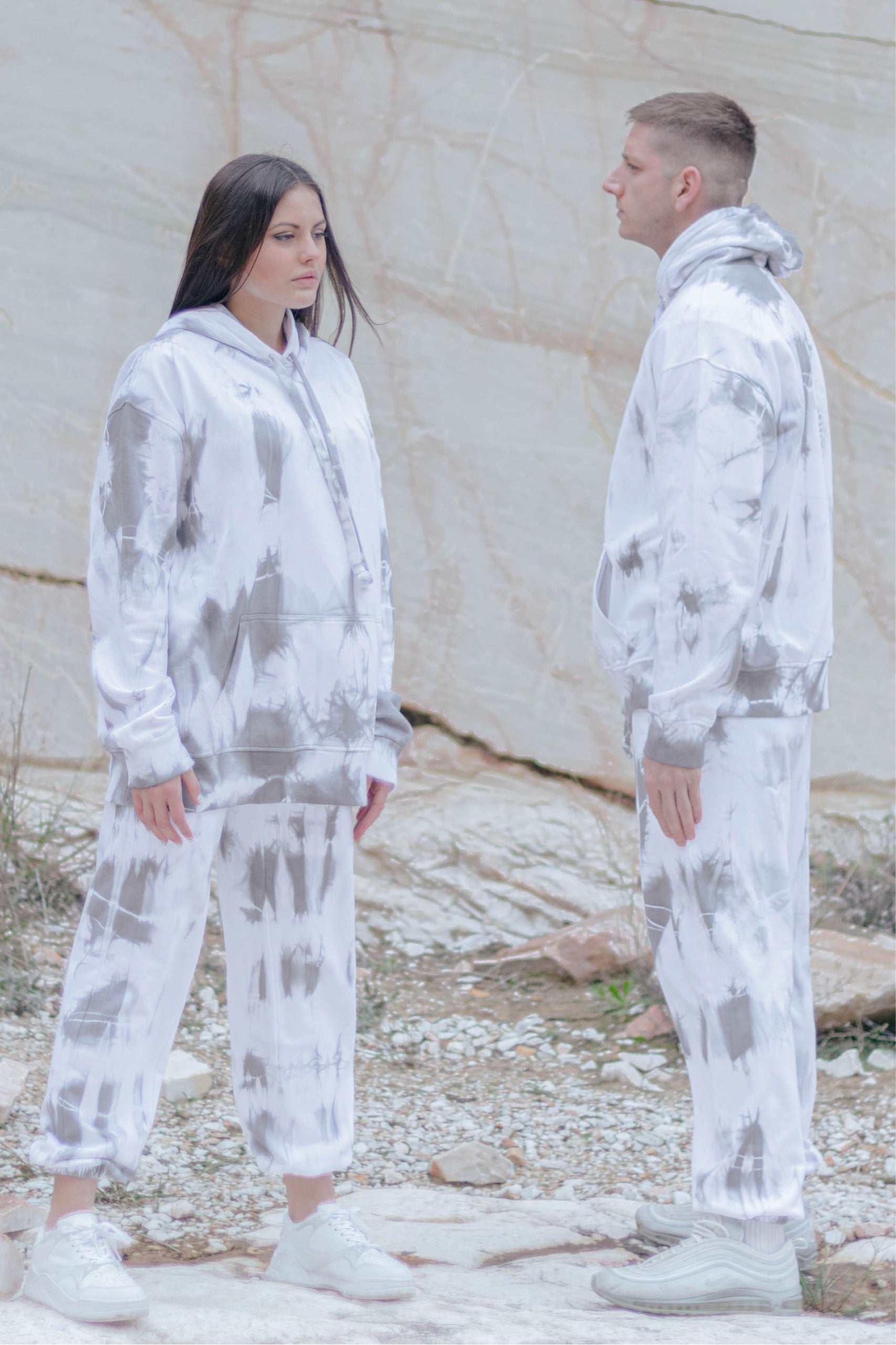 Tie-Dye Cotton Pants Grey