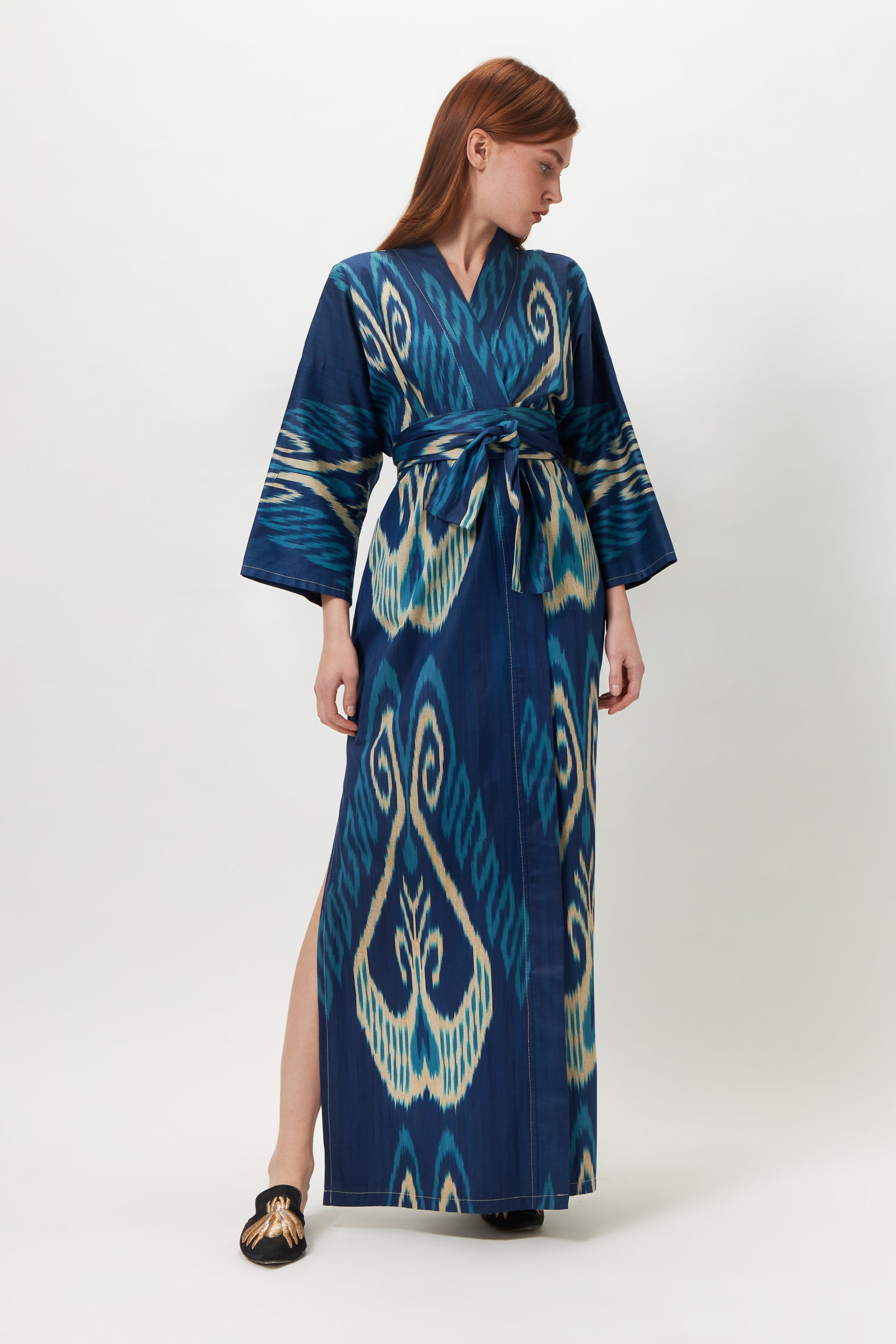 MISHA ONE OF A KIND IKAT MAXI KIMONO