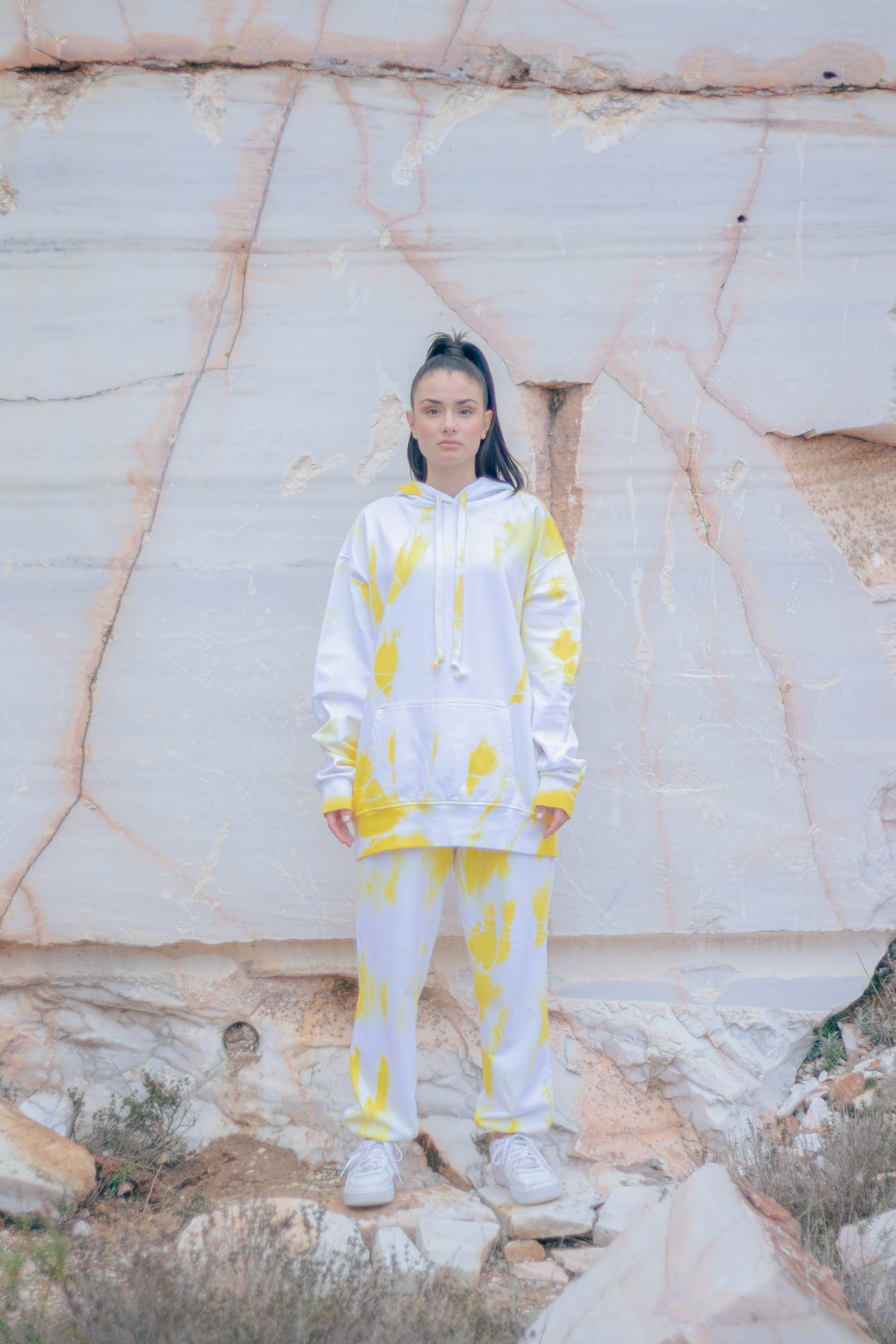 Tie-Dye Cotton Pants Yellow