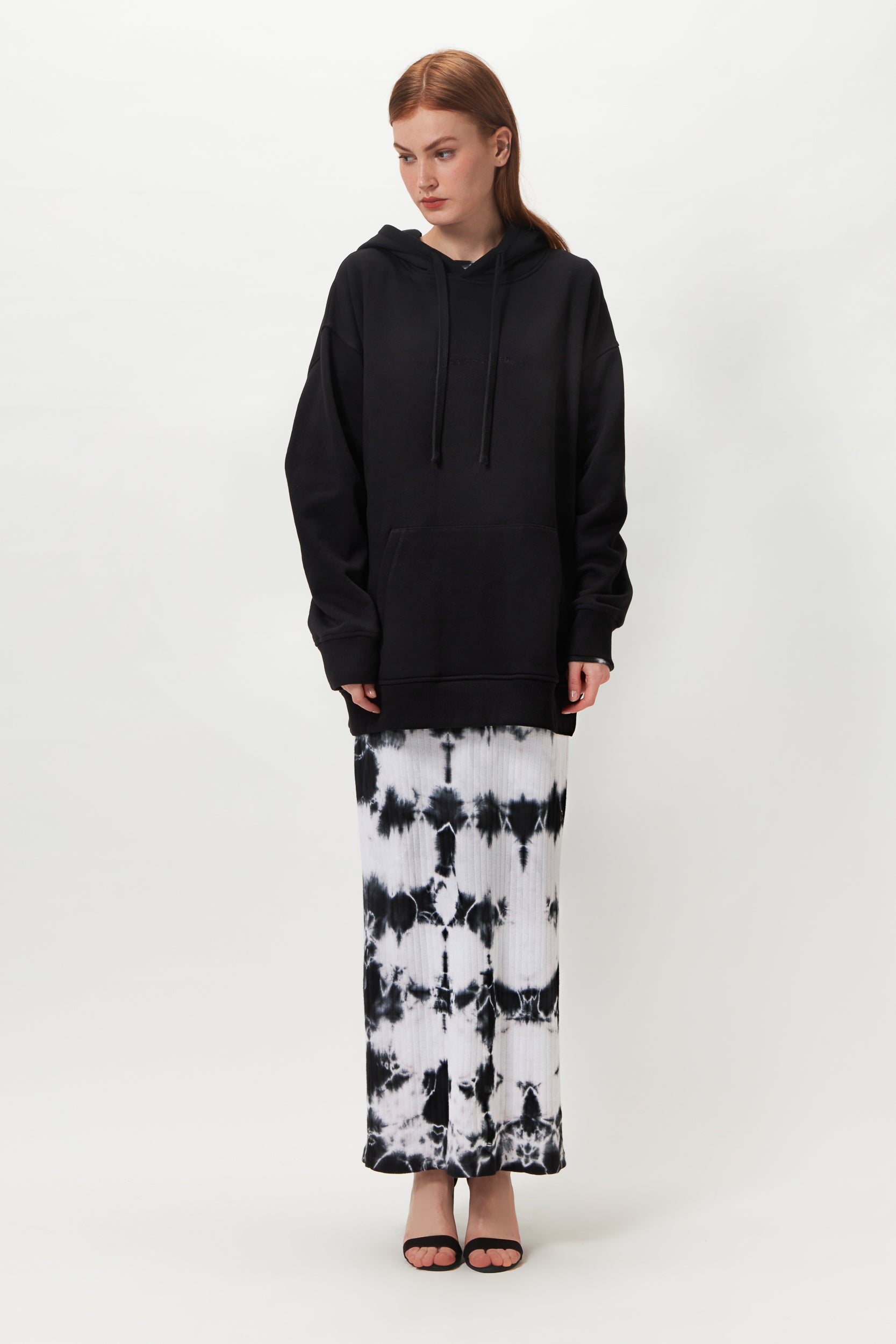 Organic Cotton Embroidered Hoodie Black