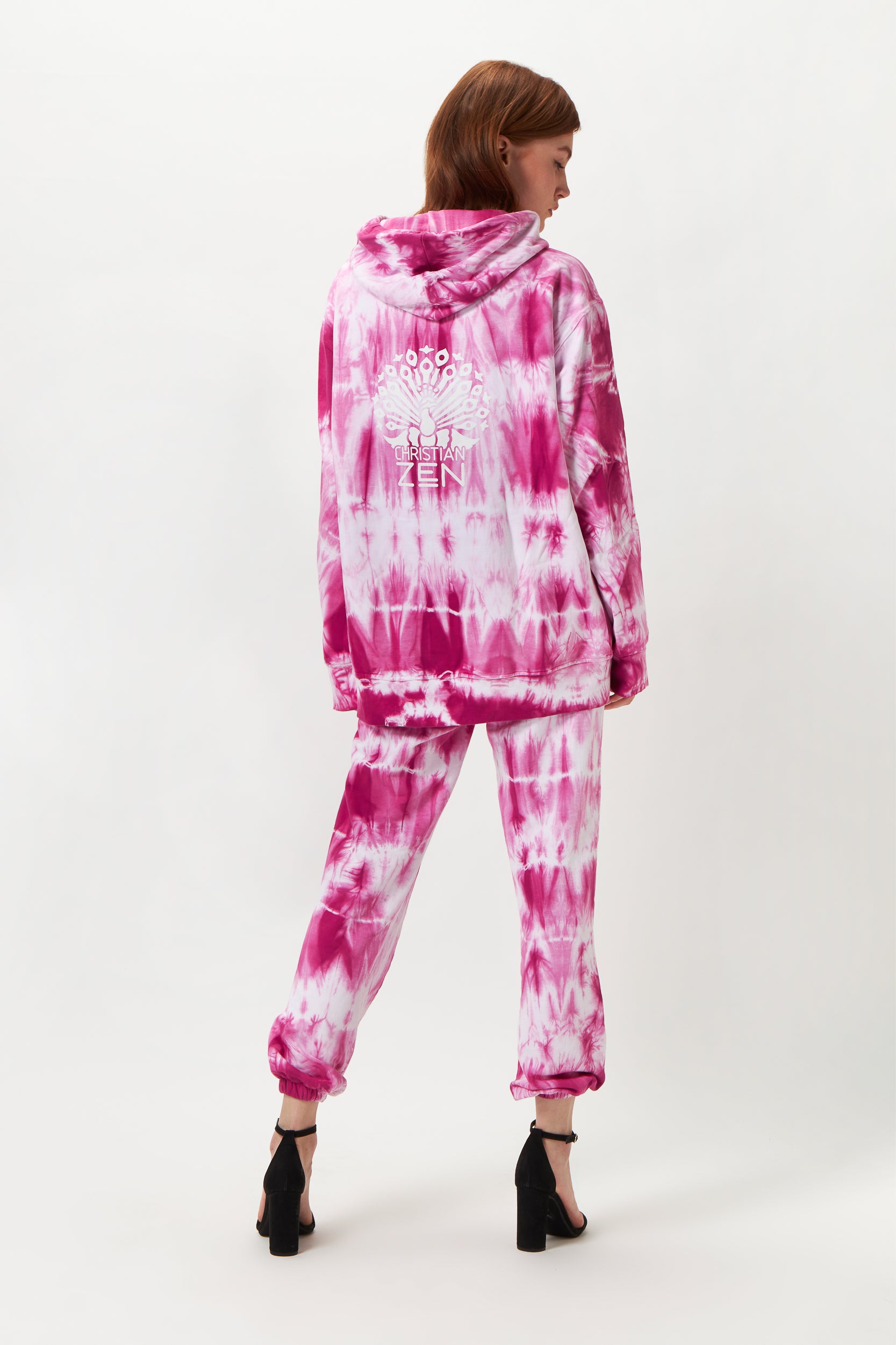 Tie-Dye Cotton Hoodie Pink