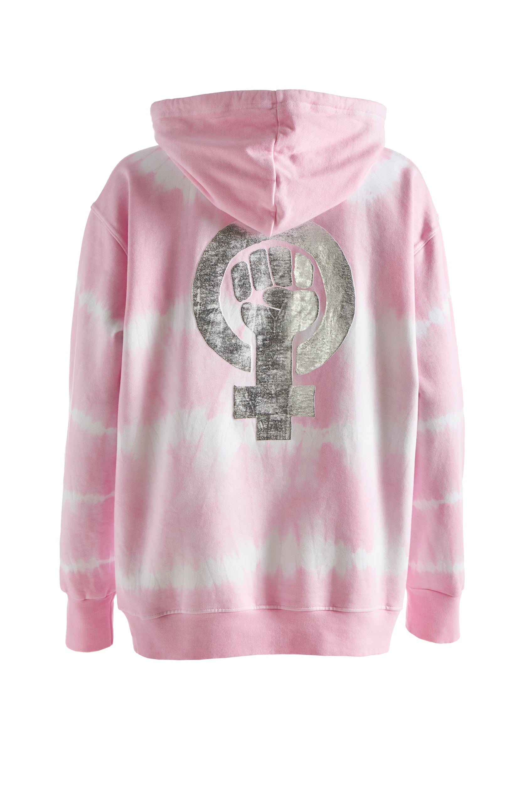 Women's Day Tie-Dye Cotton Hoodie Baby Pink