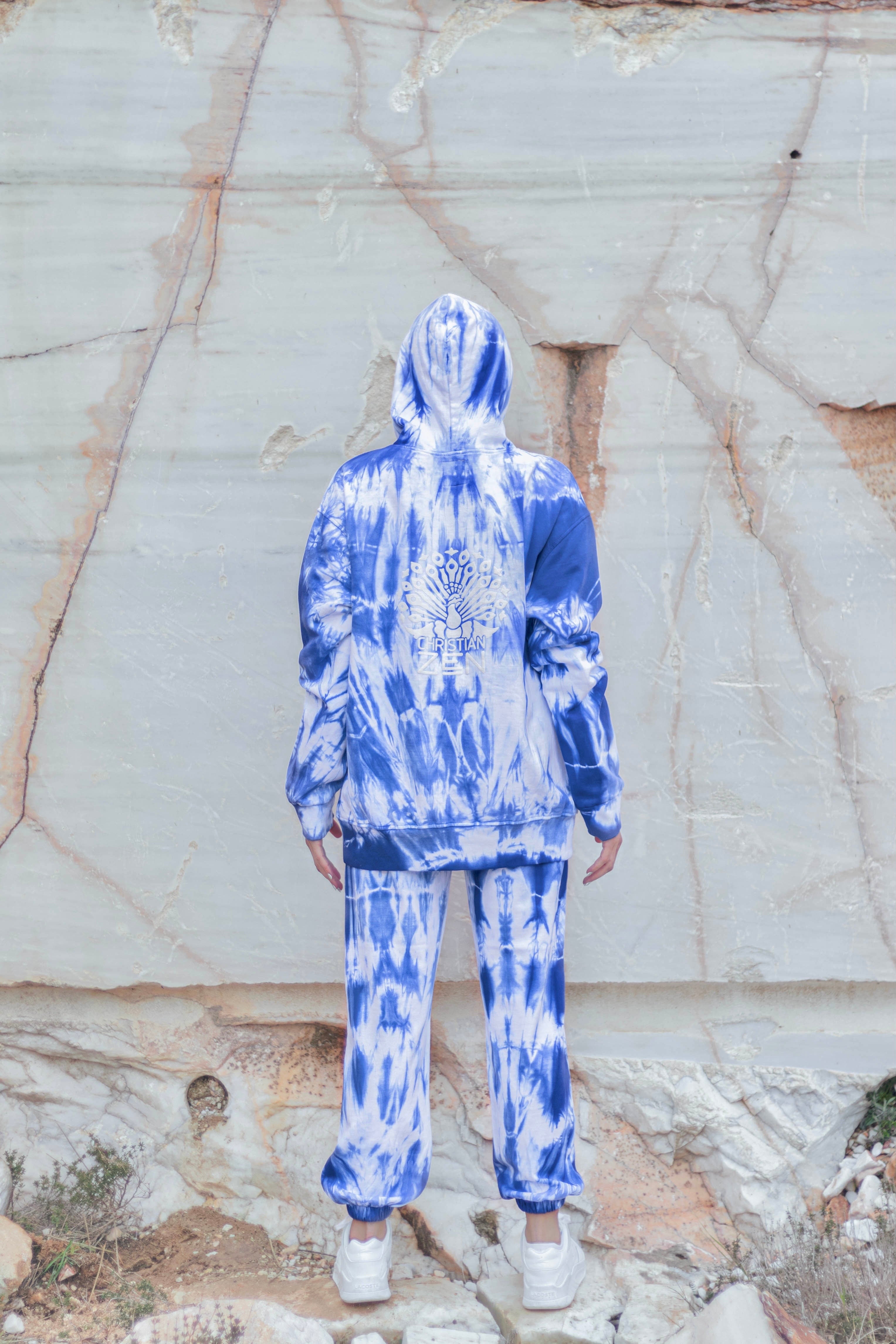 Tie-Dye Cotton Hoodie Indigo