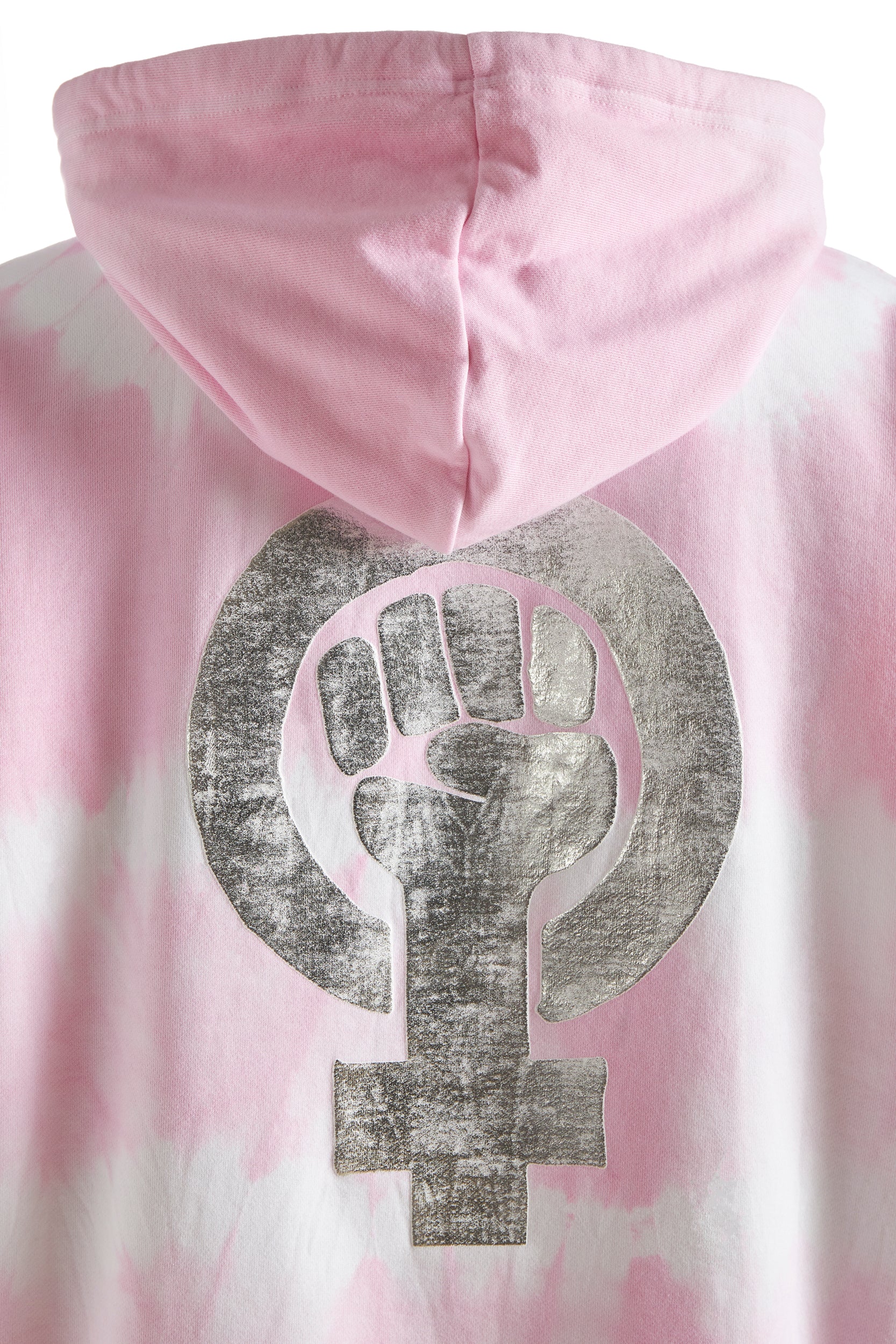 Women's Day Tie-Dye Cotton Hoodie Baby Pink