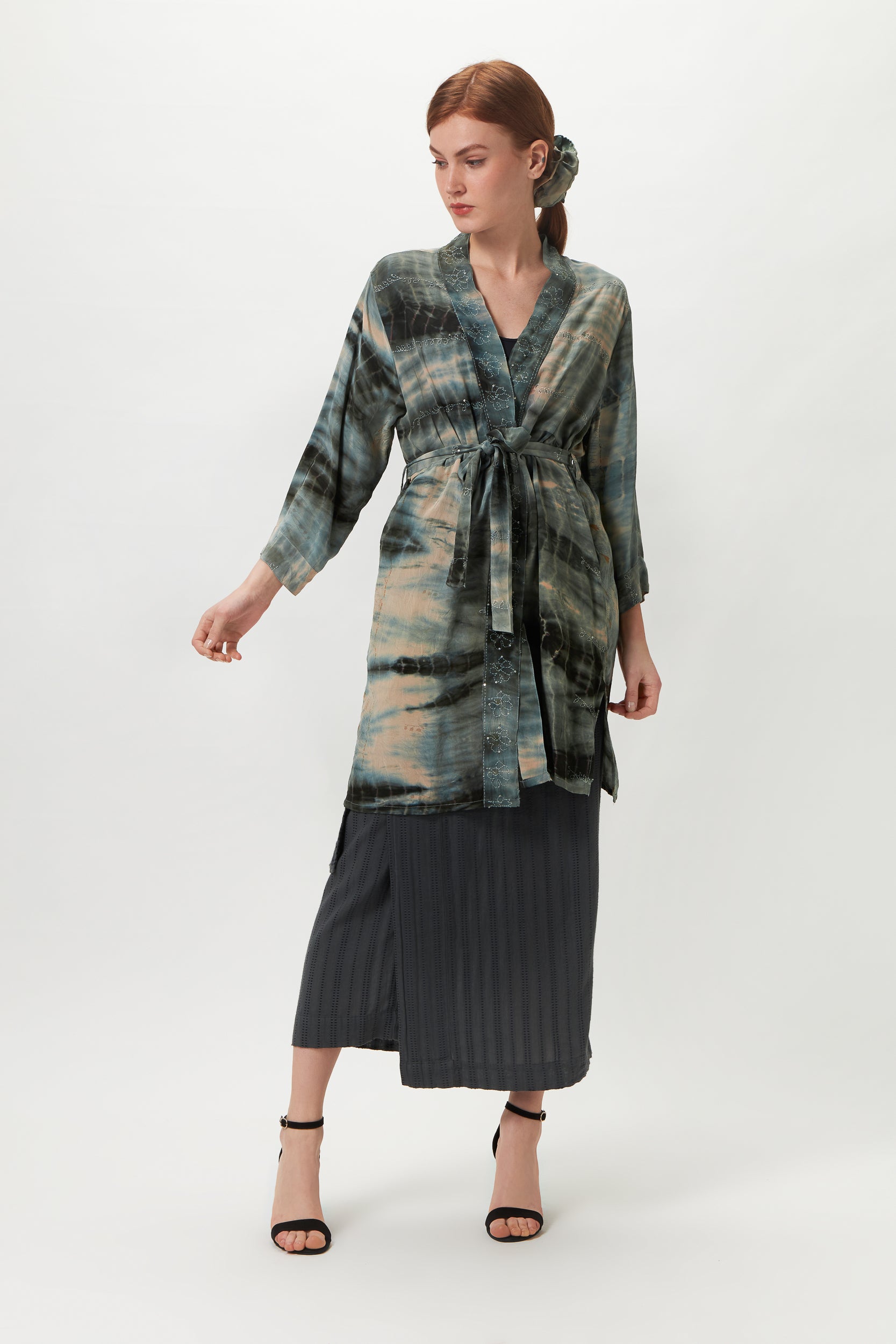 MILO UPCYCLED SILK MINI KIMONO