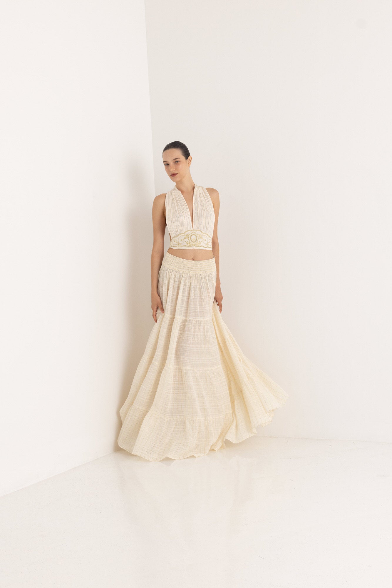 GABY MAXI LUREX SKIRT