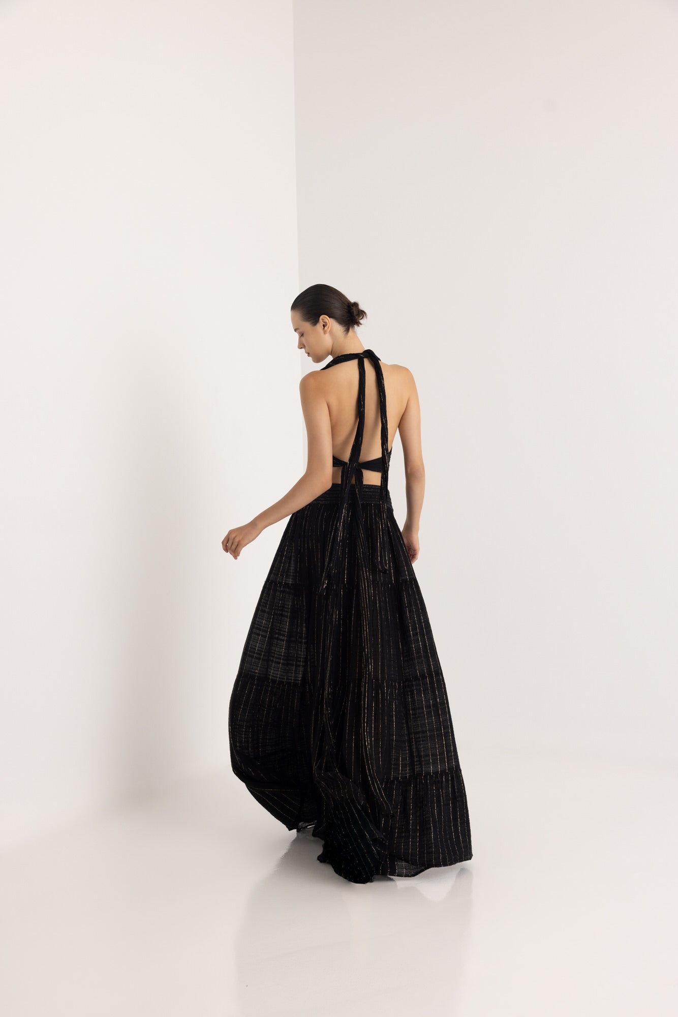 EROS SELF-TIE LUREX TOP