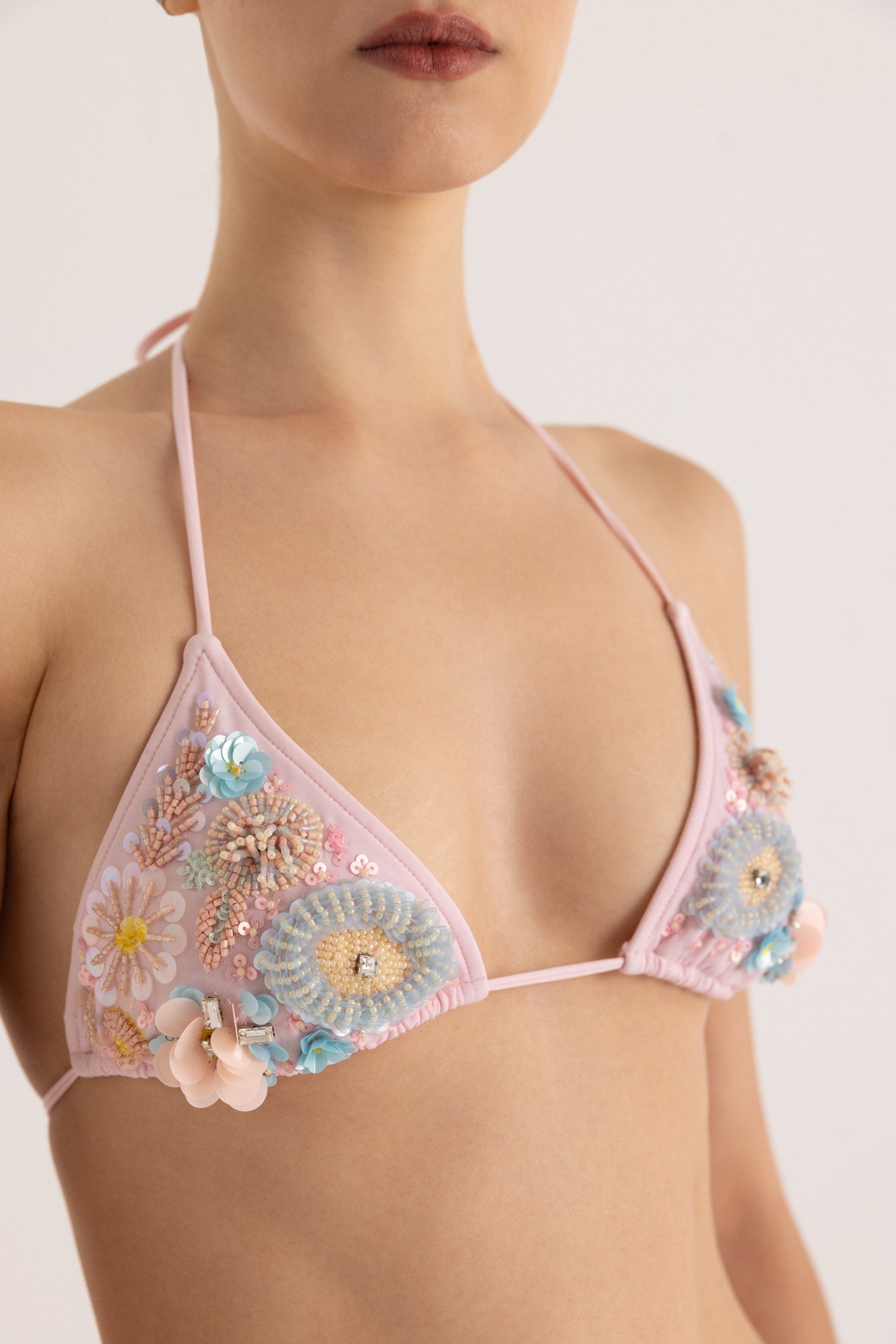 NASHIRA HAND BEADED BIKINI SET PINK/BLUE