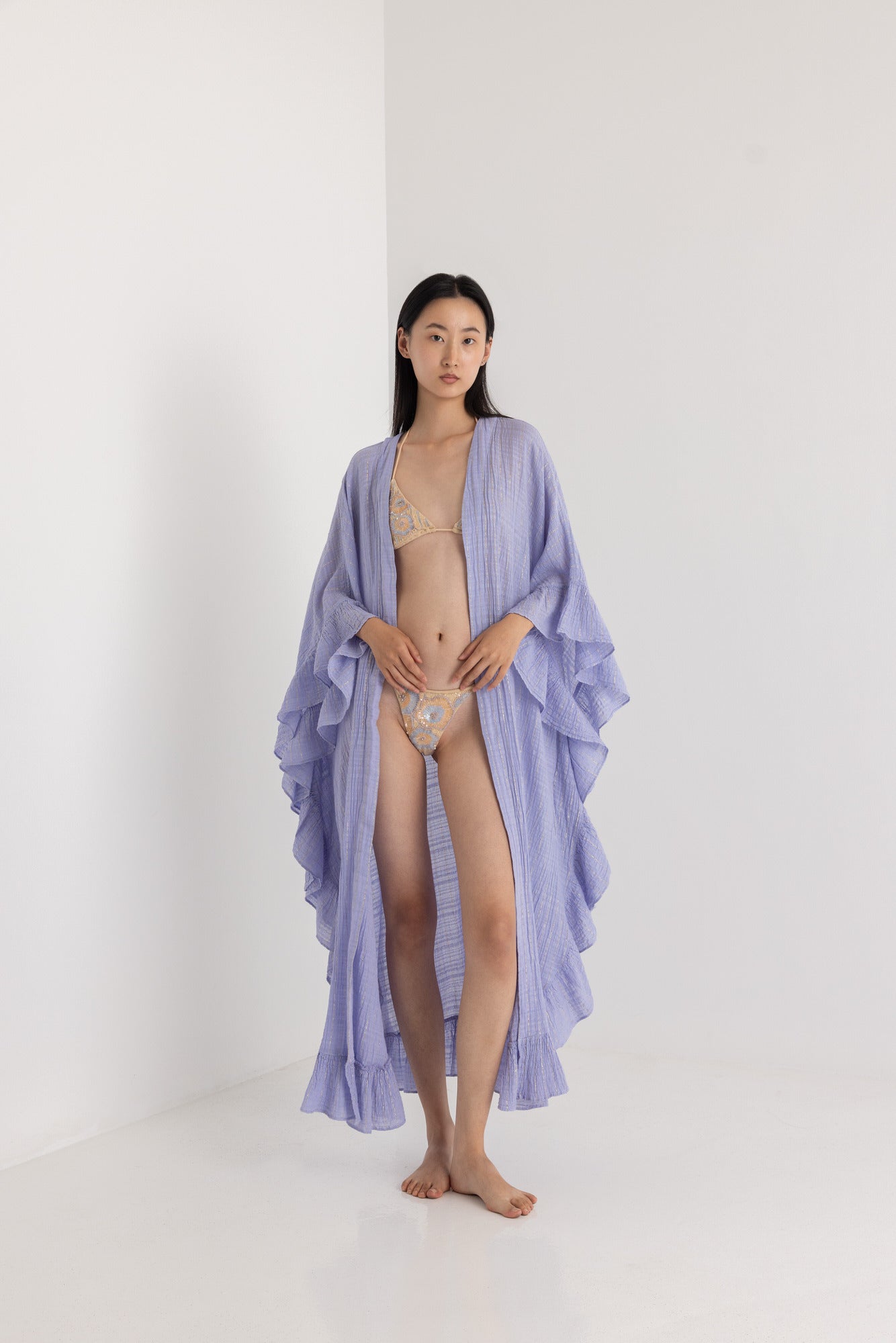 CELESTE MAXI LUREX KIMONO