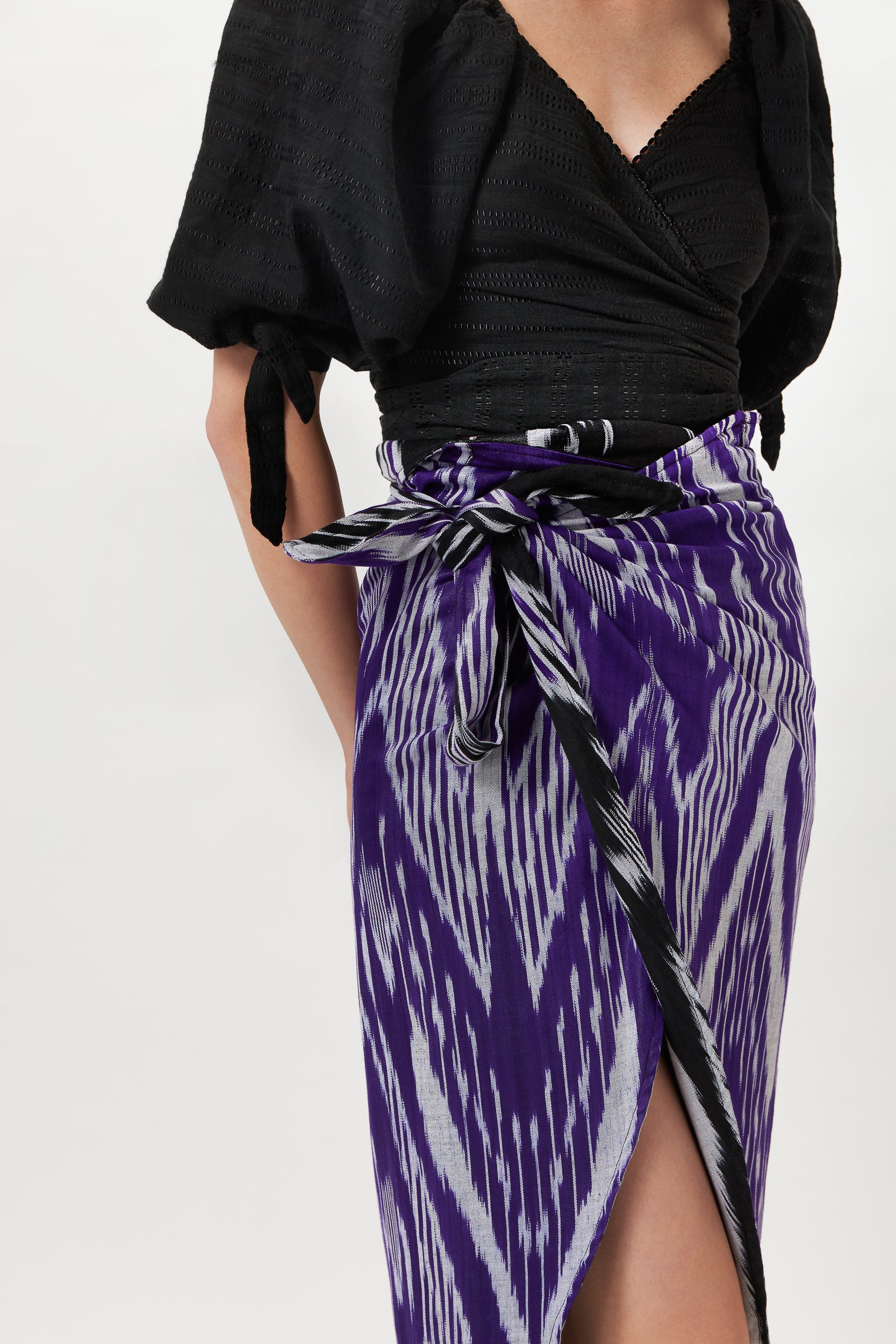 ZINA ONE OF A KIND DOUBLE-FACED IKAT SKIRT