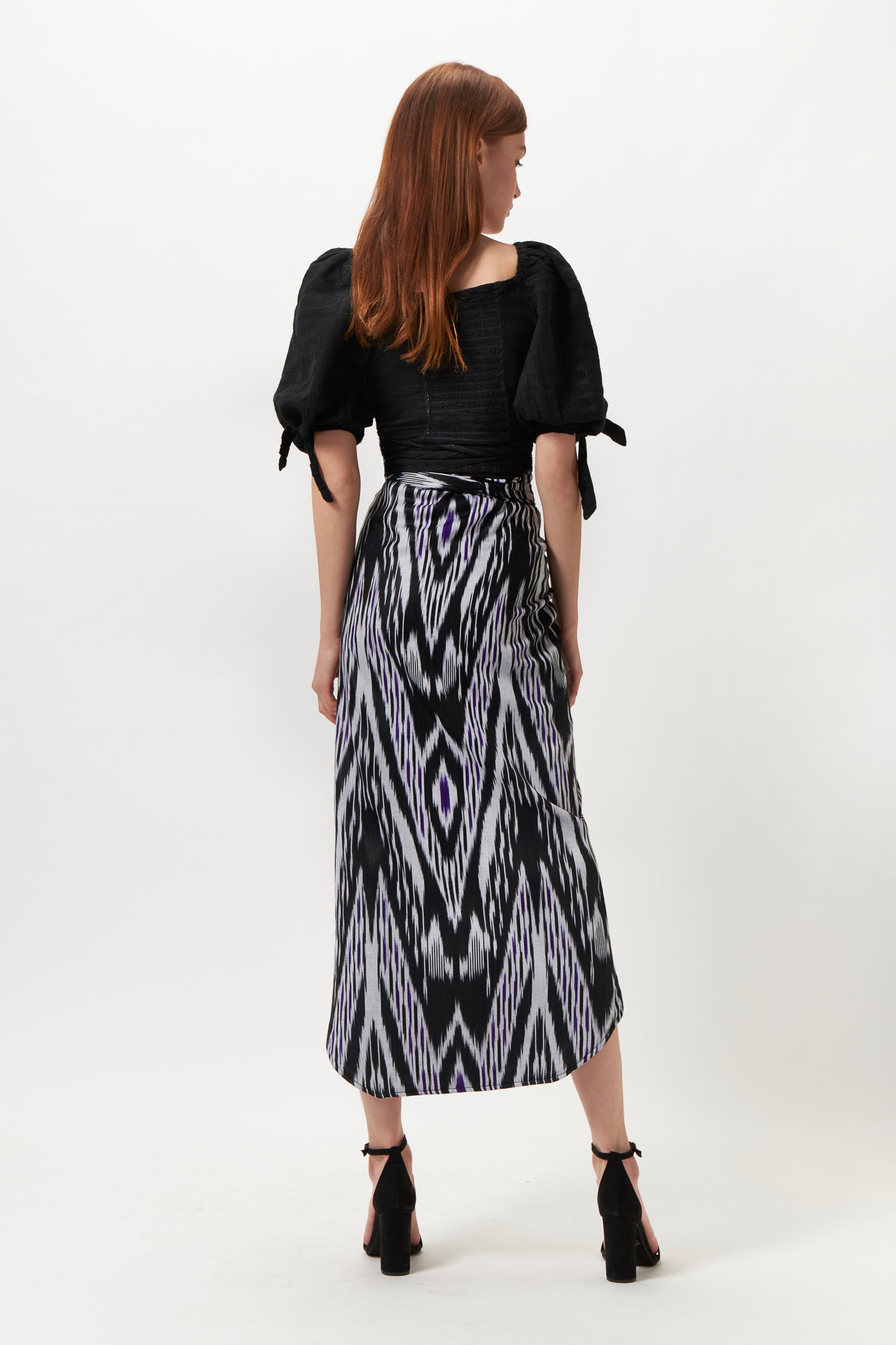 ZINA ONE OF A KIND DOUBLE-FACED IKAT SKIRT
